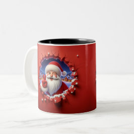 Christmas Santa Claus 3D Mugs Merry Christmas Mug Tweekleurige Koffiemok