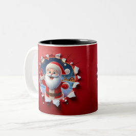 Christmas Santa Claus 3D Mugs Merry Christmas Mug Tweekleurige Koffiemok
