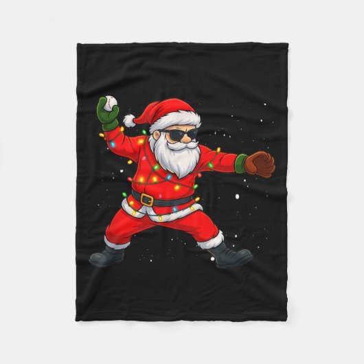 Christmas Santa Claus Baseball Tcher Boys Kids Tee Fleece Deken (Voorkant)