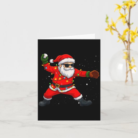 Christmas Santa Claus Baseball Tcher Boys Kids Tee Kaart (Gele Bloem)