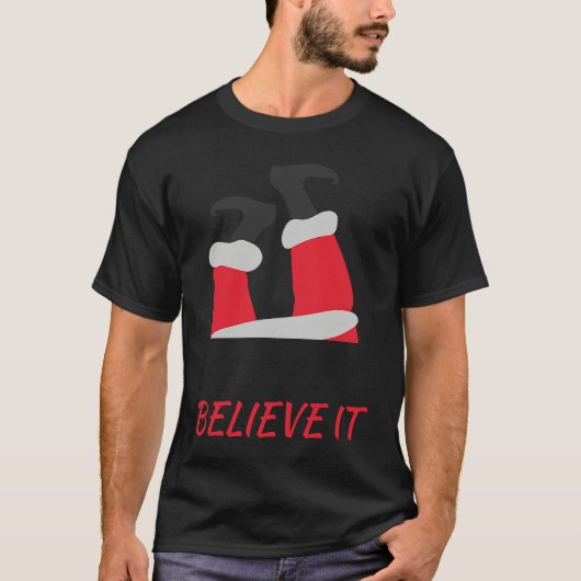 Christmas Santa Claus Chimney Believe T-shirt (Voorkant)