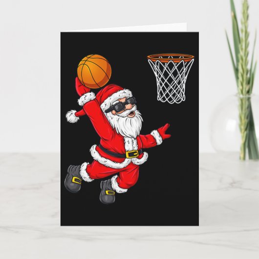 Christmas Santa Claus Dunking A Sketll Boys Kids X Kaart (Voorkant)