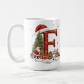 Christmas Santa Claus Elf Penguin Alphabet F Koffiemok (Links)
