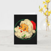 Christmas Santa Claus Face Old Fashioned Pajamas H Kaart (Gele Bloem)