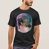 Christmas Santa Claus Flying Past the Moon With Dr T-shirt (Voorkant)