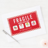 Christmas Santa Claus Fragile Gift Delivery Rechthoekige Sticker (Envelop)