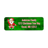 Christmas Santa Claus Green Etiket (Voorkant)