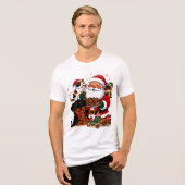 christmas, santa claus, holiday cookies, calico ca Tri-Blend shirt (Voorkant volledig)