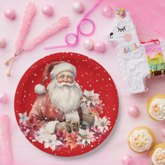 Christmas Santa Claus Holiday Papieren Bordje (Feest)