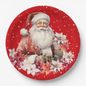 Christmas Santa Claus Holiday Papieren Bordje (Voorkant)