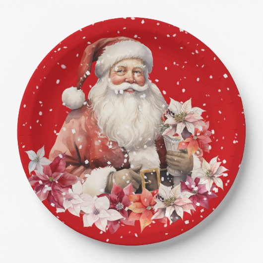 Christmas Santa Claus Holiday Papieren Bordje (Voorkant)