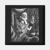 Christmas Santa Claus Merry X-mas Funny Cat Selfie Magneet (Voorkant)