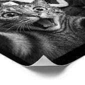 Christmas Santa Claus Merry X-mas Funny Cat Selfie Poster (Hoek)