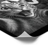 Christmas Santa Claus Merry X-mas Funny Cat Selfie Poster (Hoek)