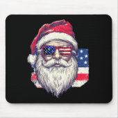 Christmas Santa Claus Patriotic Usa Sungles In Jul Muismat (Voorkant)