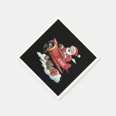 Christmas Santa Claus Pilot Flying Airplane Gift Servet (Hoek)