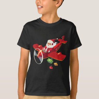 Christmas Santa Claus Pilot Flying Airplane T-shirt