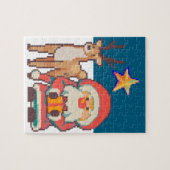 Christmas, Santa Claus, Reindeer, Pixel Art Legpuzzel (Horizontaal)