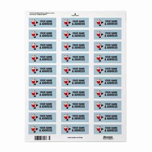  CHRISTMAS SANTA CLAUS  RETURN ADDRESS LABELS (Full Sheet)
