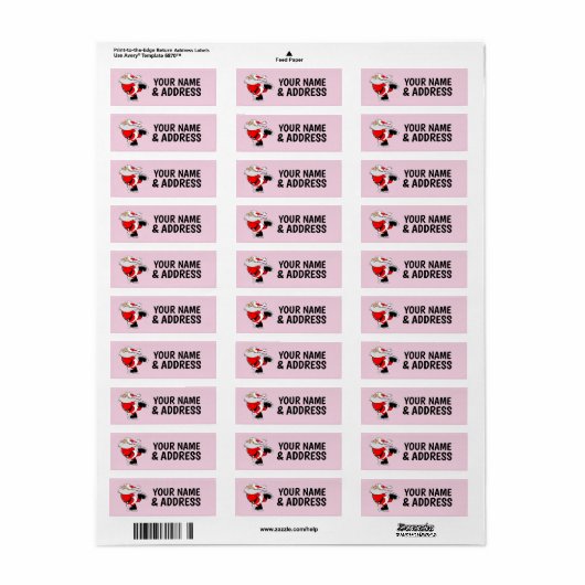  CHRISTMAS SANTA CLAUS  RETURN ADDRESS LABELS (Full Sheet)