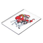 Christmas Santa Claus Riding French Bulldog Xmas B Notitieboek (Linkerzijde)