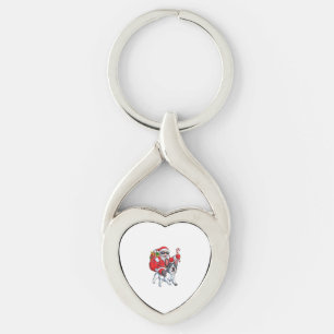 Christmas Santa Claus Riding French Bulldog Xmas B Sleutelhanger