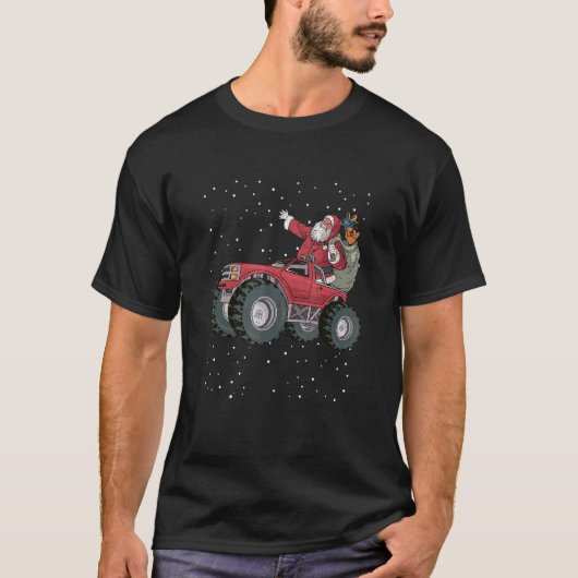 Christmas Santa Claus Riding Monster Truck Xmas Se T-shirt (Voorkant)