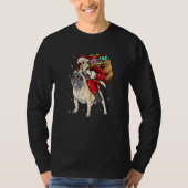 Christmas Santa Claus Riding Pug Xmas Boys Men Pug T-shirt (Voorkant)