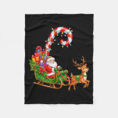 Christmas Santa Claus Riding Reindeer Lights Men W Fleece Deken (Voorkant)