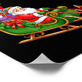 Christmas Santa Claus Riding Reindeer Lights Men W Poster (Hoek)
