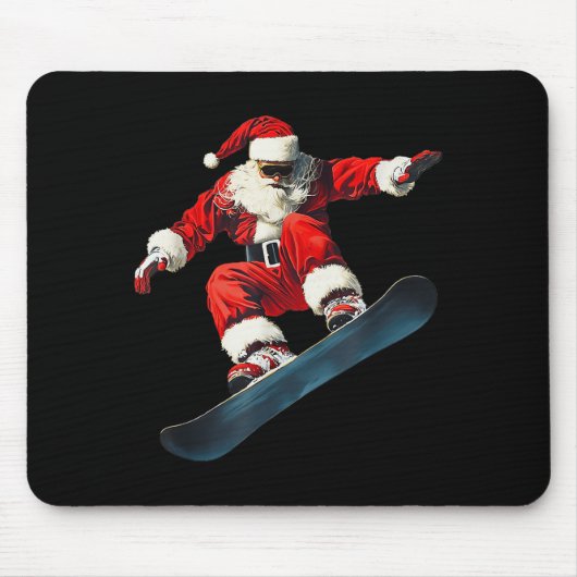 Christmas Santa Claus Snowboard Snowboarding Snowb Muismat (Voorkant)