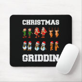 Christmas Santa Claus Snowman Reindeer Griddy Grid Muismat (Met muis)
