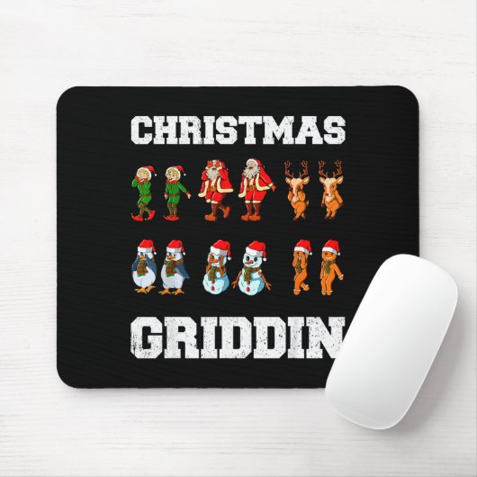 Christmas Santa Claus Snowman Reindeer Griddy Grid Muismat (Met muis)