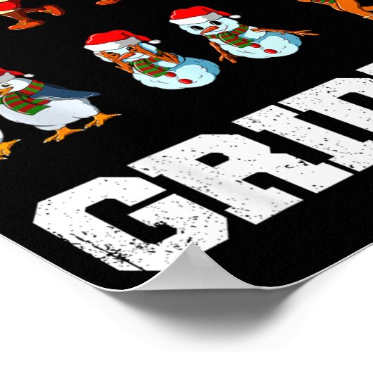 Christmas Santa Claus Snowman Reindeer Griddy Grid Poster (Hoek)