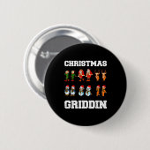 Christmas Santa Claus Snowman Reindeer Griddy Grid Ronde Button 5,7 Cm (Voorkant /achterkant)