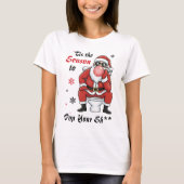 Christmas Santa Claus Sunglasses Funny Naughty T-shirt (Voorkant)