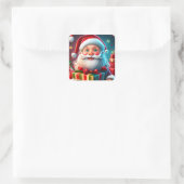 Christmas Santa Claus Vierkante Sticker (Tas)