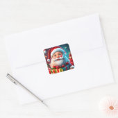 Christmas Santa Claus Vierkante Sticker (Envelop)