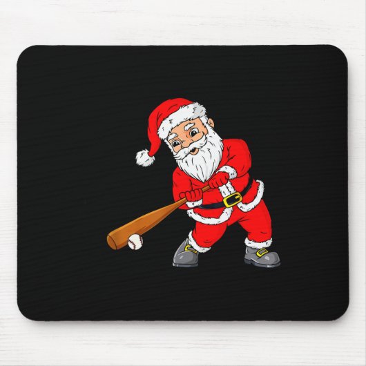 Christmas Santa Claus With Baseball Bat Boys Kids  Muismat (Voorkant)