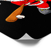 Christmas Santa Claus With Baseball Bat Boys Kids  Poster (Hoek)