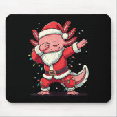 Christmas Santa Costume Dabbing Axolotl Xmas Light Muismat (Voorkant)