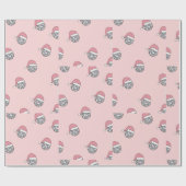 Christmas Santa disco roze Cadeaupapier (Vlak)