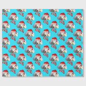 Christmas Santa Dog Custom Photo Pattern Cadeaupapier (Vlak)