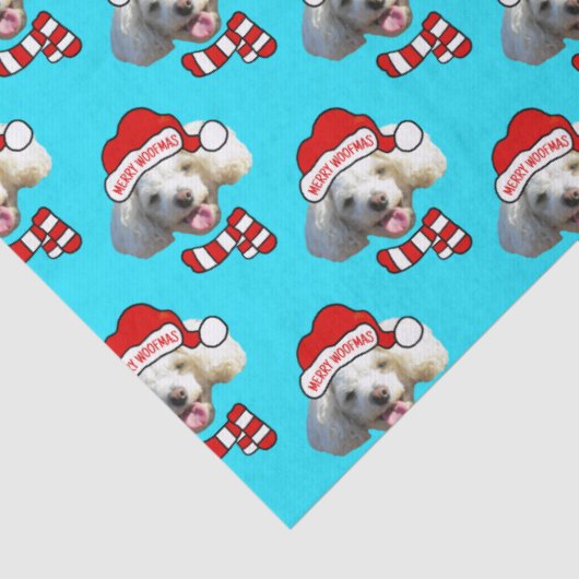 Christmas Santa Dog Custom Photo Pattern Tissuepapier (Detail)