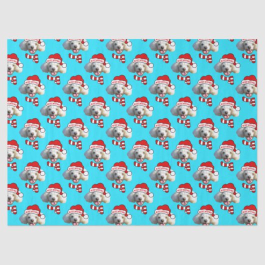 Christmas Santa Dog Custom Photo Pattern Tissuepapier (Voorkant)