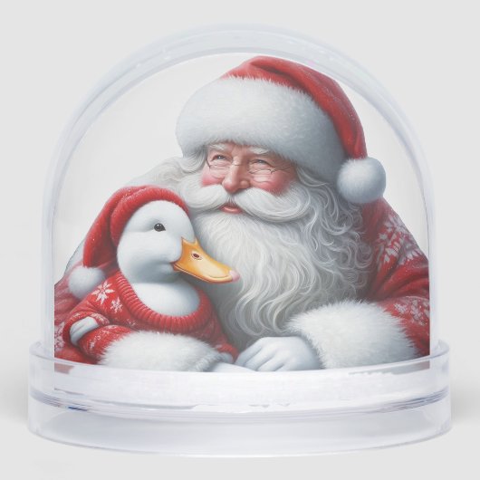 Christmas Santa Duck Snow Globe Sneeuwbol (Voorkant)