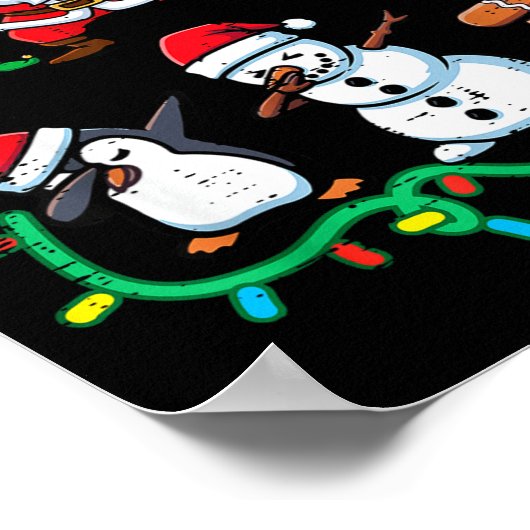 Christmas Santa Elf Reindeer Dab Xmas Dance Boys G Poster (Hoek)