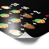 Christmas Santa Elf Snowman Math Teacher Funny Gif Foto Afdruk (Hoek)