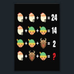 Christmas Santa Elf Snowman Math Teacher Funny Gif Foto Afdruk<br><div class="desc">Perfect for Xmas events or parties and a cool foliday gift for him or her. Share some laughs with your familiy or friends and show your humor side with this funny Christmas design.</div>