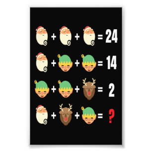 Christmas Santa Elf Snowman Math Teacher Funny Gif Foto Afdruk